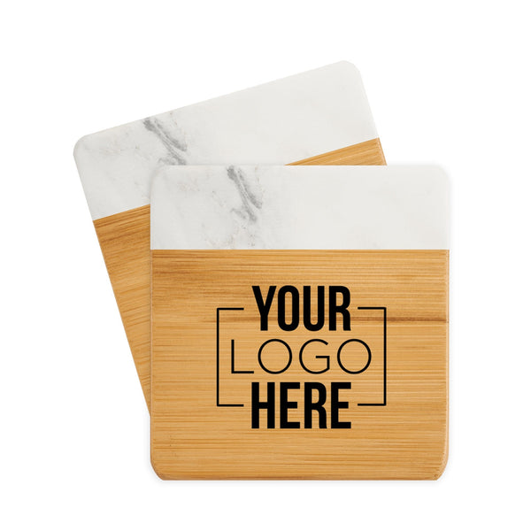 Custom: Modern Marble Coaster Set