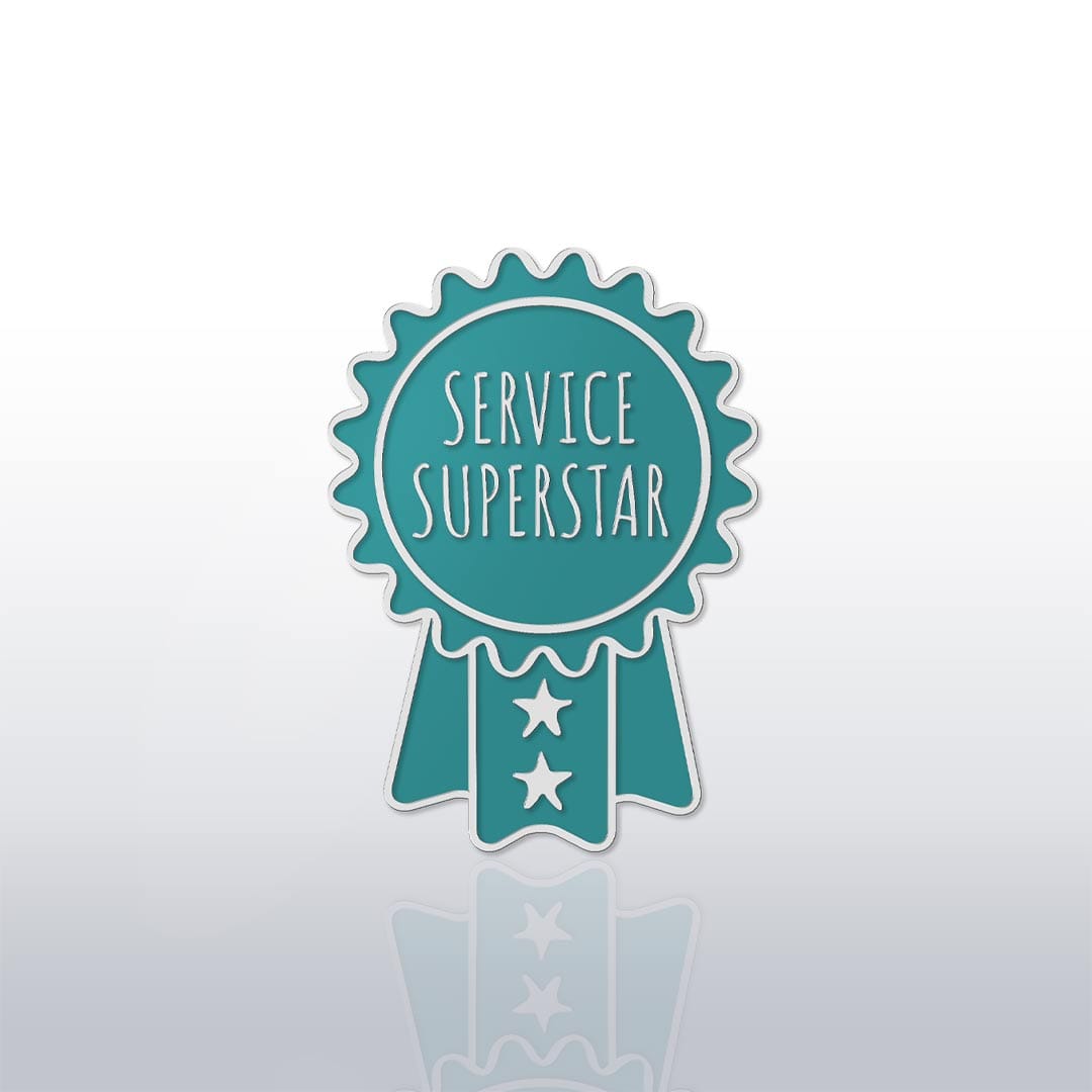 Award Ribbon Lapel Pin - Service Superstar – Baudville