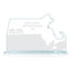 State Map Jade Glass Trophy - Massachusetts