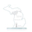 State Map Jade Glass Trophy - Michigan