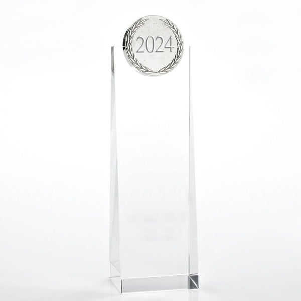 Limitless Crystalline Tower Trophy - 2024, customizable branded arts & entertainment > party & celebration > trophies & award