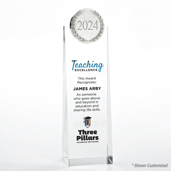 Limitless Crystalline Tower Trophy - 2024, customizable branded arts & entertainment > party & celebration > trophies & award