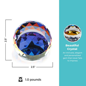 Vibrant Luminary Crystal Collection -Small Round Paperweight