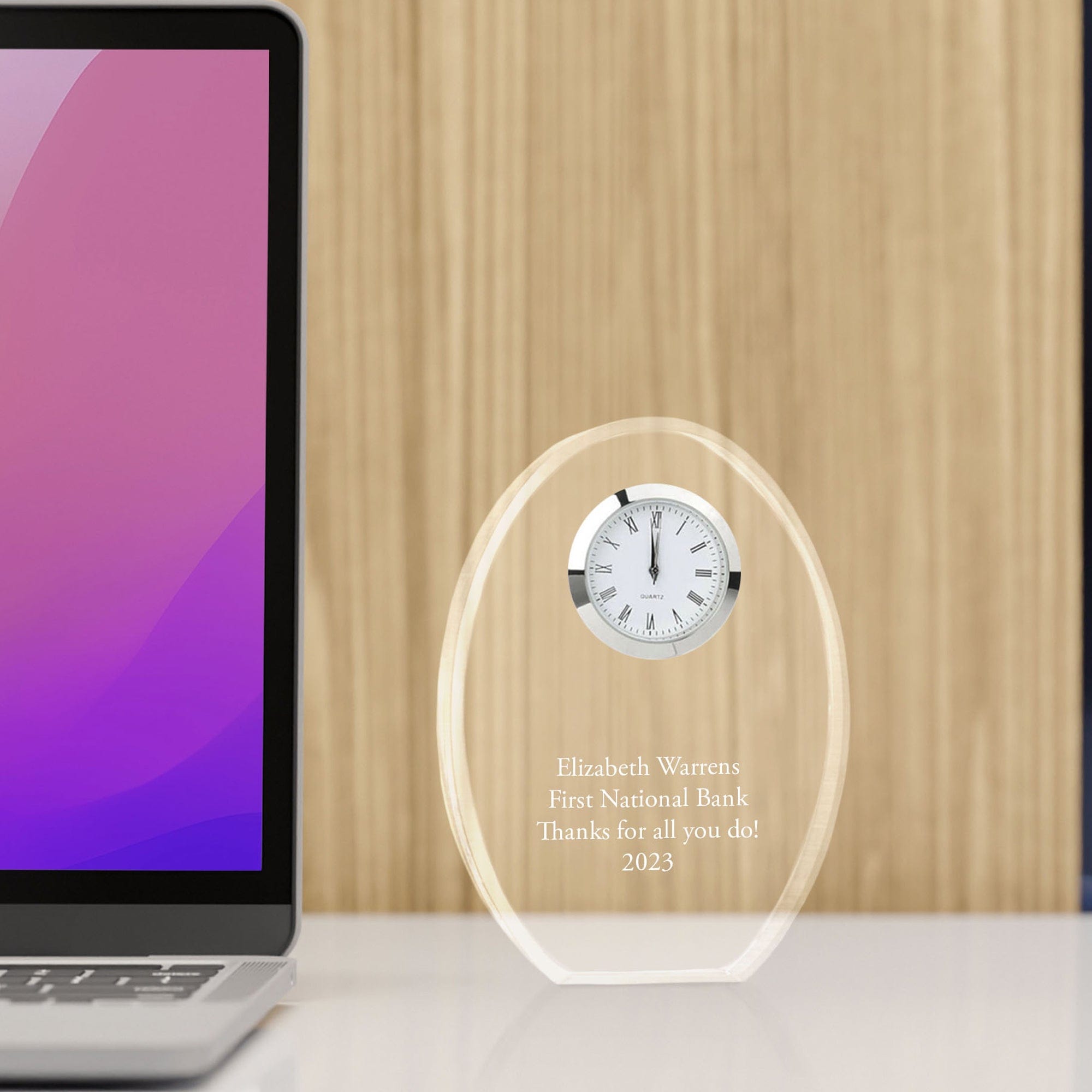 Classic Crystal Desktop Clock – Baudville