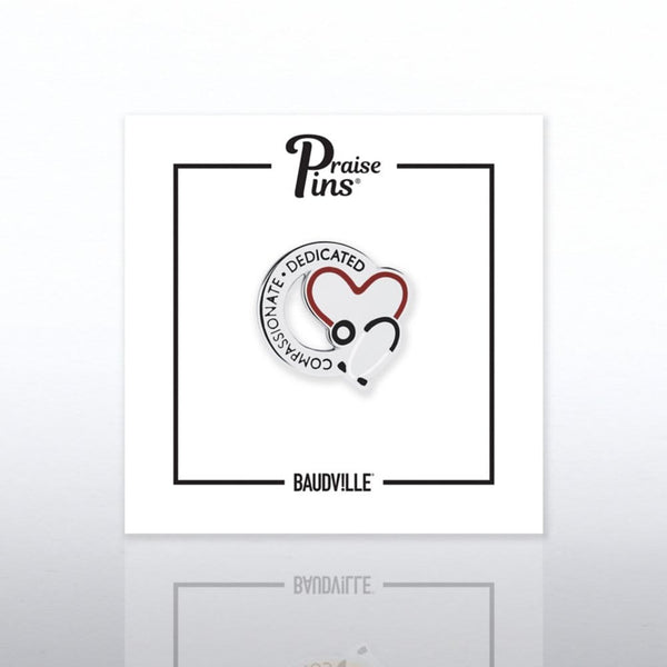 Lapel Pin - Stethoscope: Compassionate Dedicated