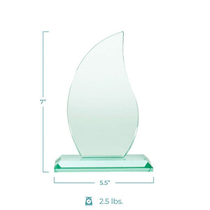 Premium Jade Glass Trophy - Flame Small