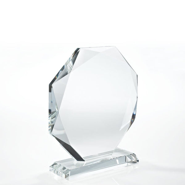 Beveled Edge Crystal Trophy - Large Round