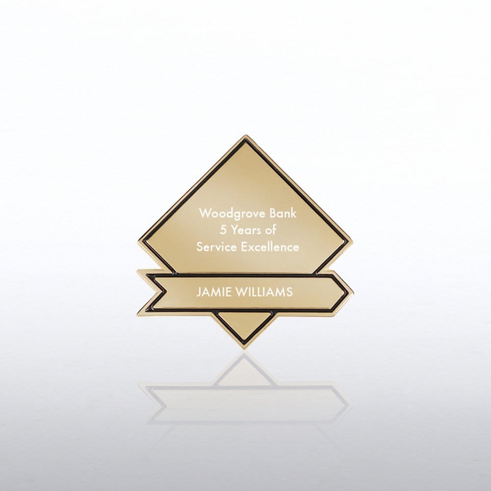 Personalized Lapel Pin - Diamond Banner
