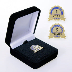Anniversary Lapel Pin - Service Award Blue Ribbon Blue 40YR