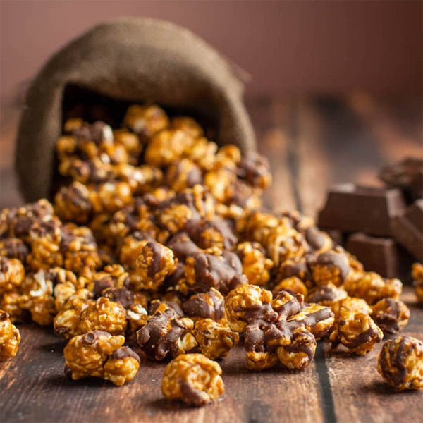Gourmet Chocolate Caramel Popcorn - Desk Drop