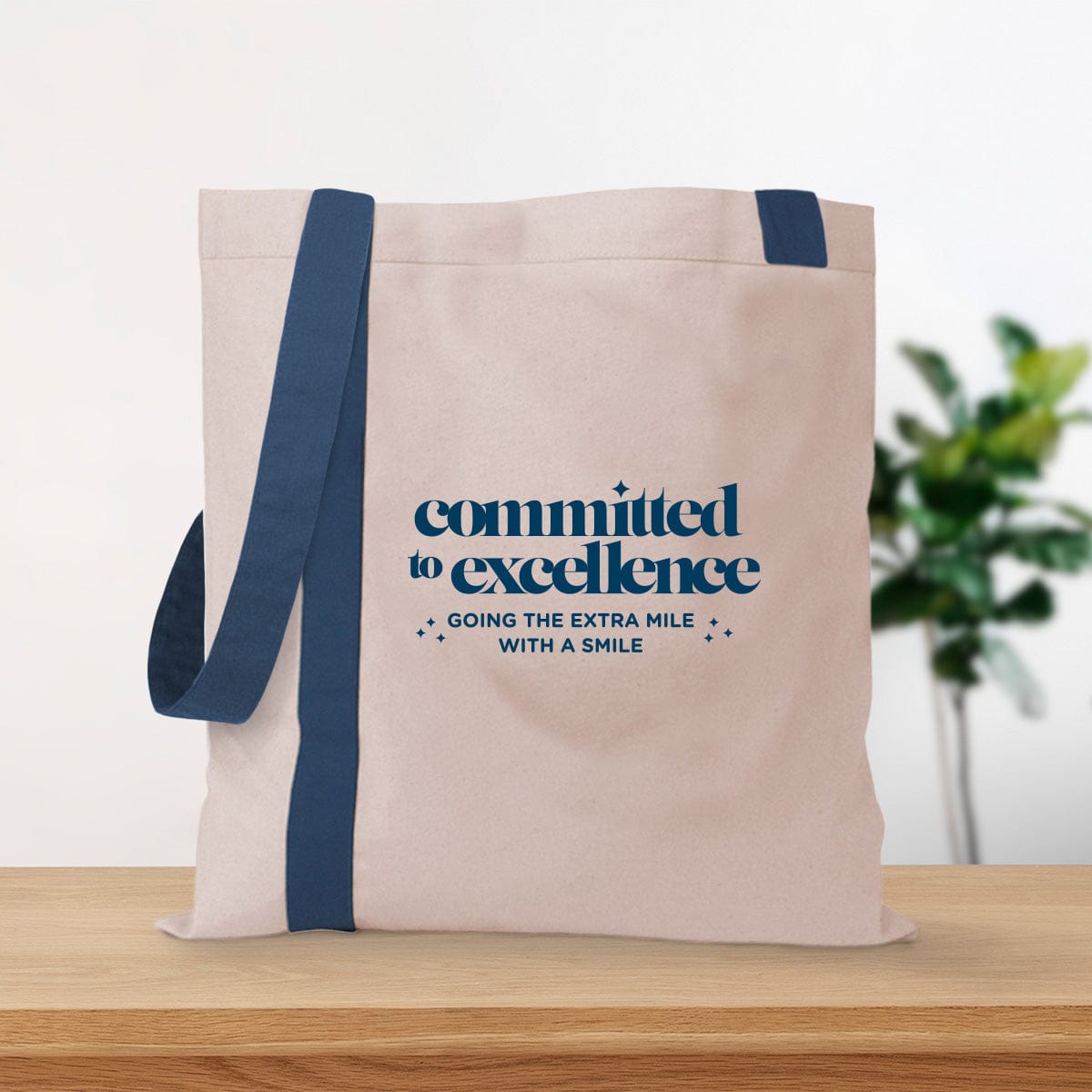 Color-Pop Canvas Tote Bag - Committed to Excellence