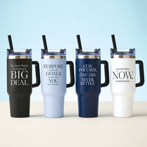 Black Biggie Thirst Quencher Tumbler 40-Oz. with Straw - Personalization  Available