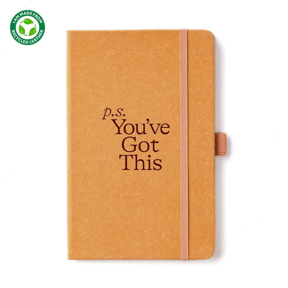 Recycled Leather-Bound Notebook - You Got This
