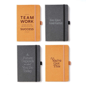 Recycled Leather-Bound Notebook - Teamwork