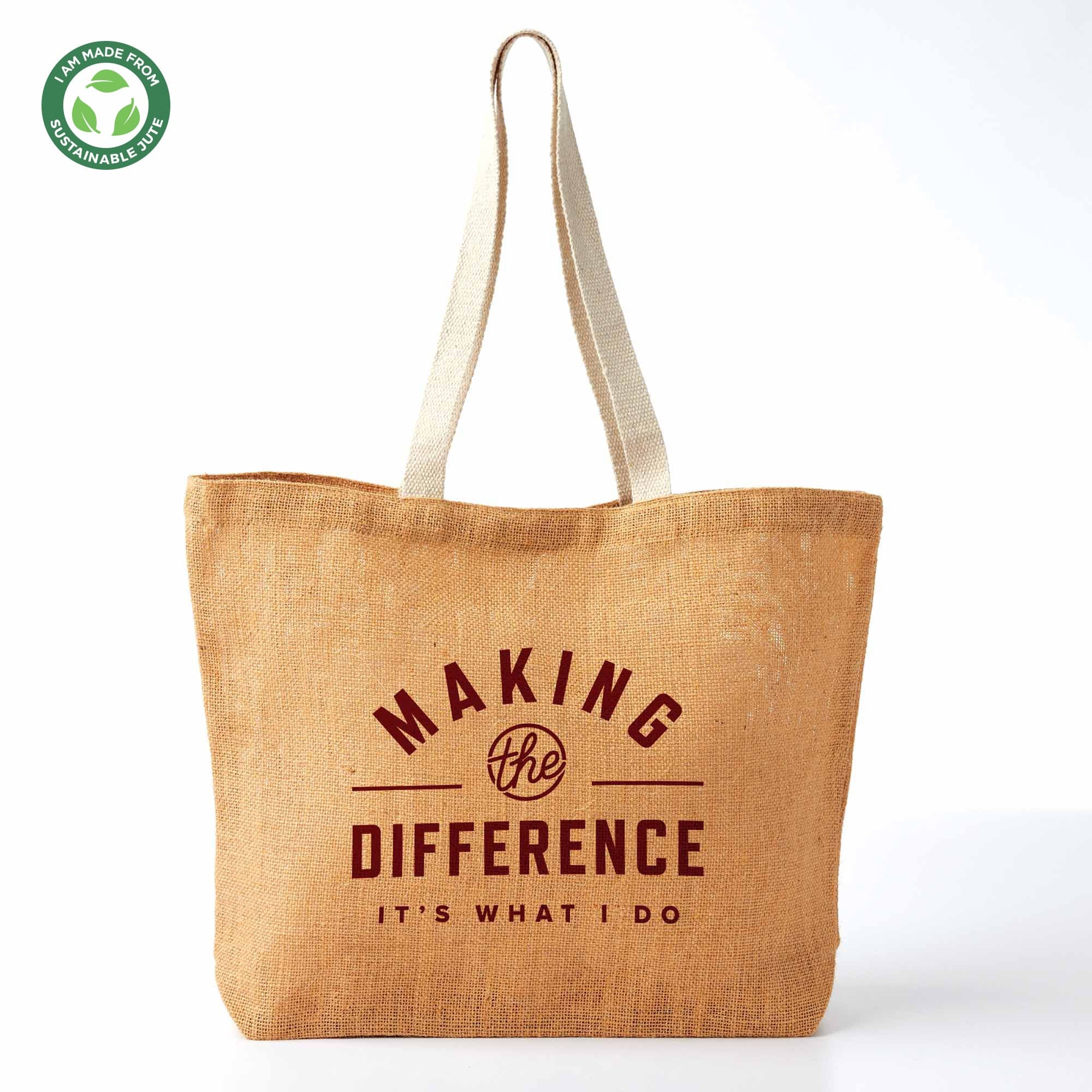 Simply Sustainable Jute Tote Bag - Making the Difference