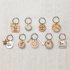 Charming Copper Keychain - Together We Make a Difference