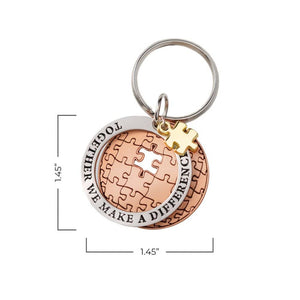 Charming Copper Keychain - Together We Make a Difference