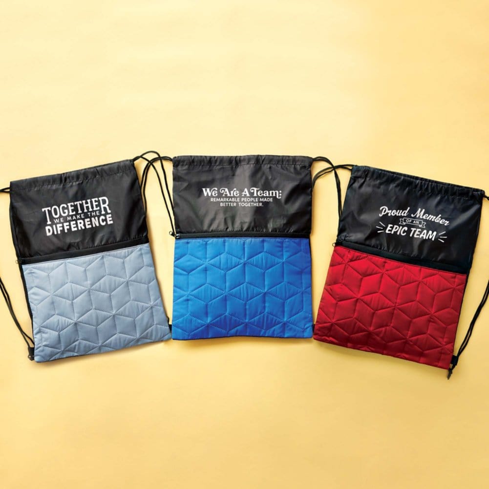 Quilted Comfort Drawstring Bag- Team - Baudville