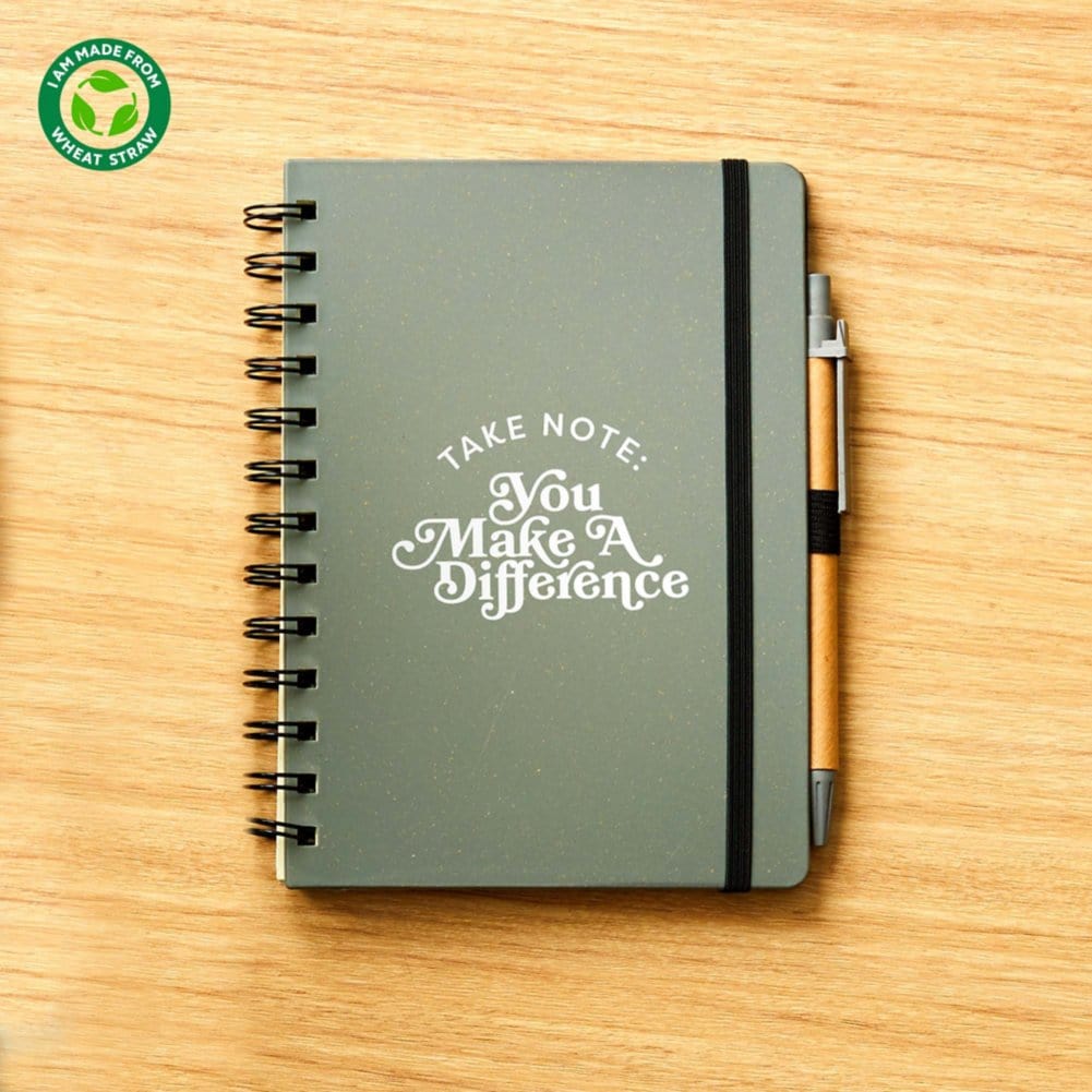 Value Wheat Harvest Journal & Pen Set - Make A Difference