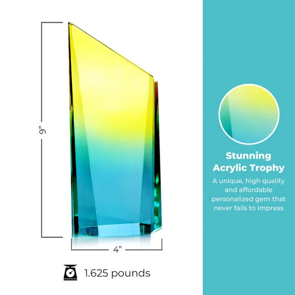 Ombre Acrylic Trophy Collection - Slanted Rectangle