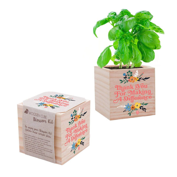 Appreciation Plant Cube - Thank  You For Making A Difference Basil