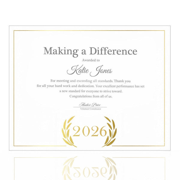 Foil-Stamped Certificate Paper - 2026 Laurels - 50 pK