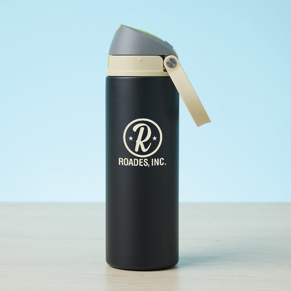 Add Your Logo: Tri Color Flip Top 24oz Stainless Water Bottle