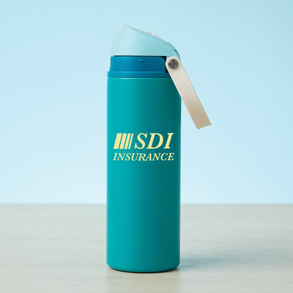 Add Your Logo: Tri Color Flip Top 24oz Stainless Water Bottle
