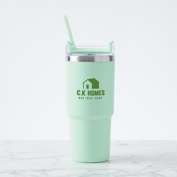Add Your Logo: Value Line Color Pop Tumbler with Straw