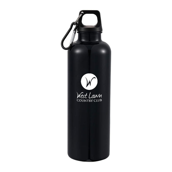 Add Your Logo: Game Day Recycled Water Bottle with Carabineer Clip 25oz
