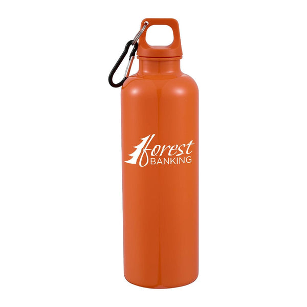 Add Your Logo: Game Day Recycled Water Bottle with Carabineer Clip 25oz
