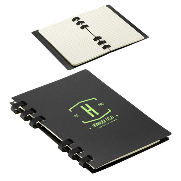 Add Your Logo: Recycled Plastic Cover 6-Ring Notebook with Lined Paper