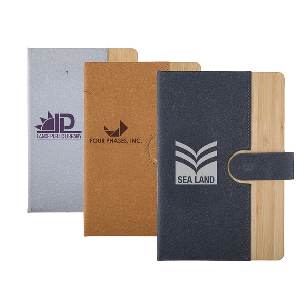 Add Your Logo: Executive Bamboo Journal With Magnet Close