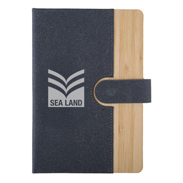 Add Your Logo: Executive Bamboo Journal With Magnet Close