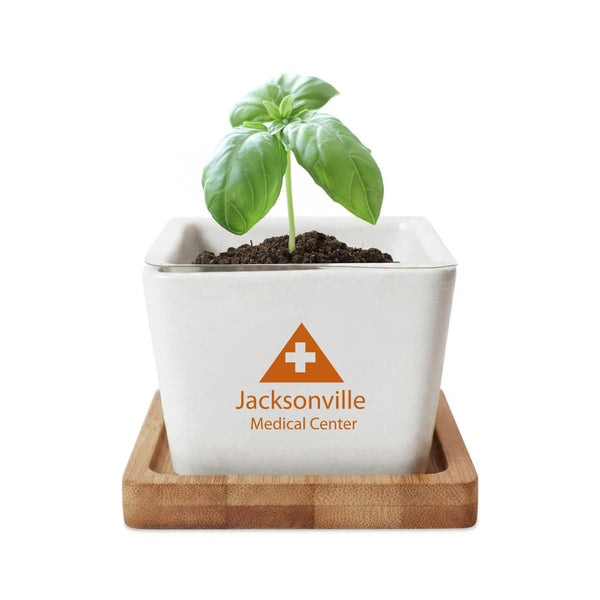 Add Your Logo: Verdant Root Ceramic Planter