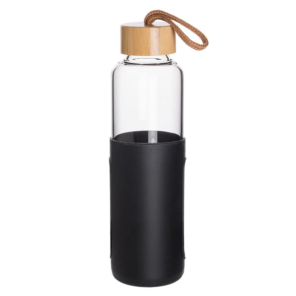 Add Your Logo: 18oz Eden Glass Bottle w/ Bamboo Lid