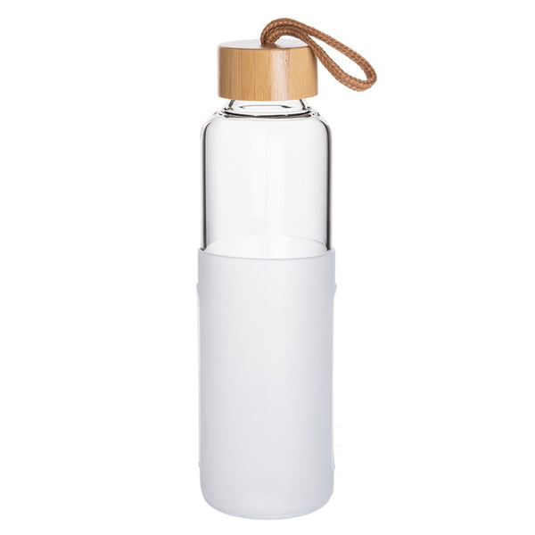 Add Your Logo: 18oz Eden Glass Bottle w/ Bamboo Lid