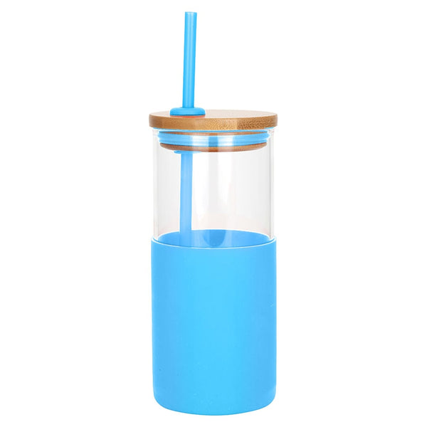Add Your Logo: 18oz DeskSide Glass Cup with Bamboo Lid