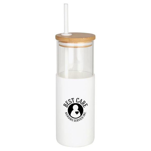 Add Your Logo: 24oz Everyday Glass Tumbler w/ Straw