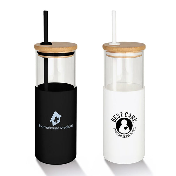Add Your Logo: 24oz Everyday Glass Tumbler w/ Straw