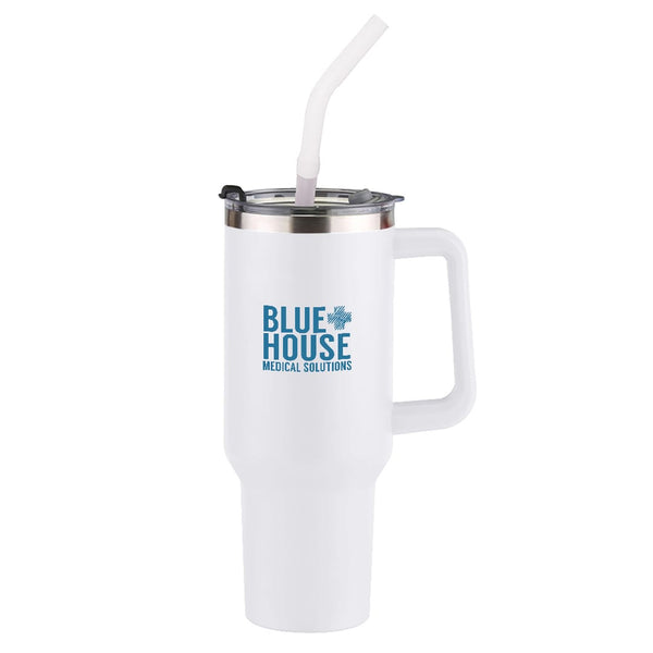 Add Your Logo: 40oz Big Day Insulated Travel Mug with Straw