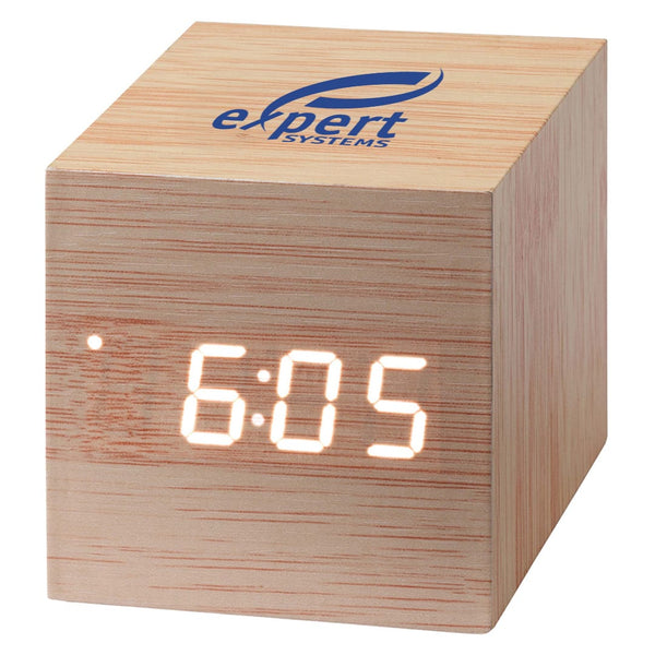 Add Your Logo: TimeWell Modern Cube Desk Clock