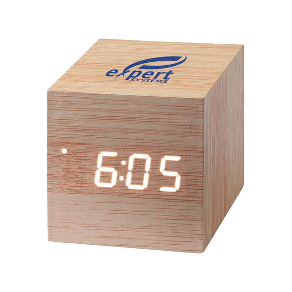 Add Your Logo: TimeWell Modern Cube Desk Clock