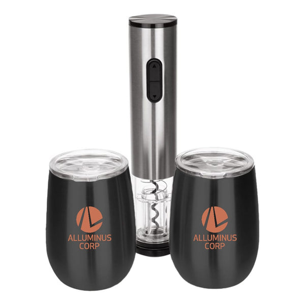 Add Your Logo: Uncork & Unwind Wine Gift Set