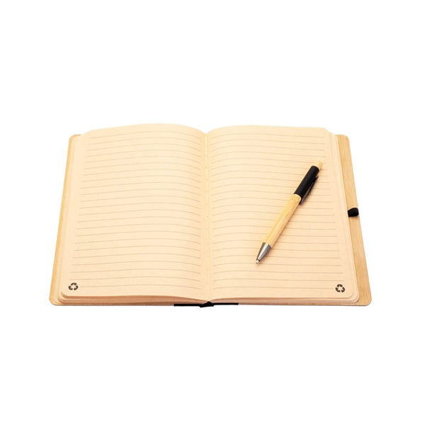 Add Your Logo: Natural Grain Bamboo Notebook