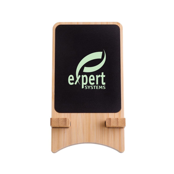Add Your Logo: GlowCharge Bamboo Wireless Stand