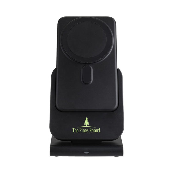 Add Your Logo: 3-in-1 MagSafe Wireless Charger w/ Detachable 10,000 mAh Power Bank