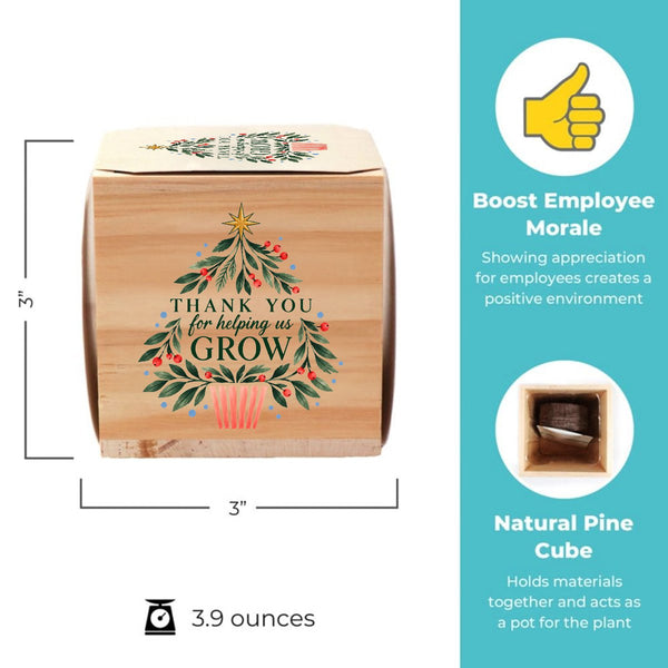 Appreciation Plant Cube - Thank You for Helping Us Grow Holiday