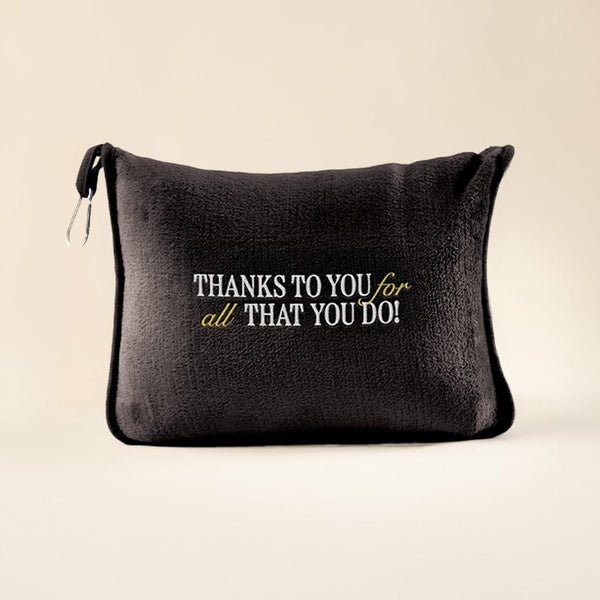 Luxe Travel Pillow Travel Blanket - Black