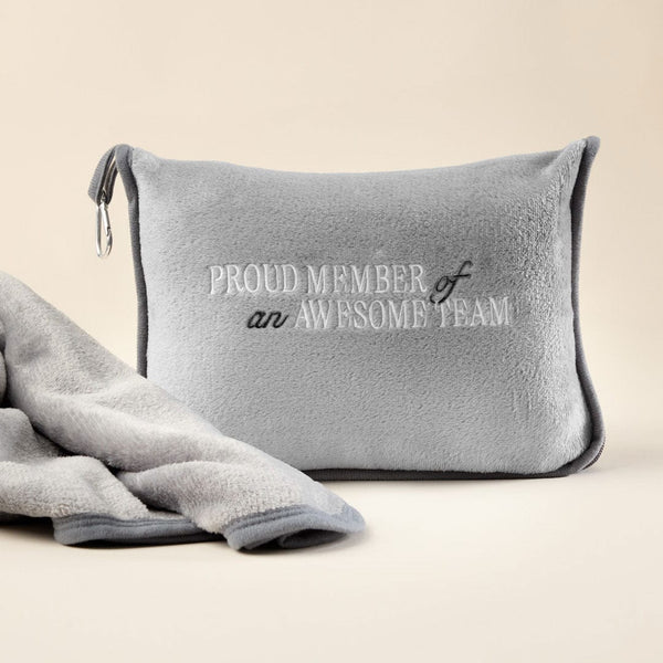 Luxe Travel Pillow Travel Blanket - Silver